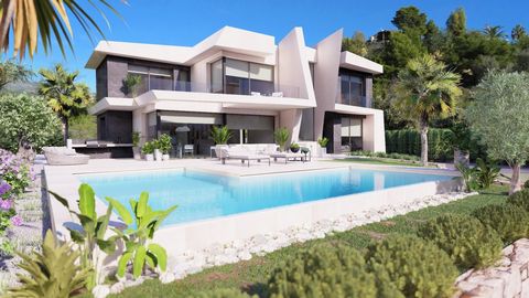 project for a villa in calpe distributed over two floors this modern villa offers all the comforts.the garage or main entrance gives access to the main floor which consists of a bright living room which connects to the fully fitted kitchen with cooki...