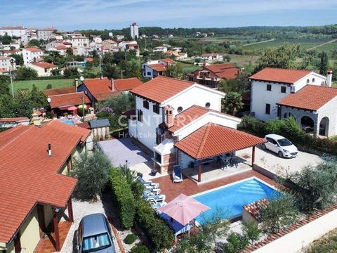 Only 15 km from the city of Poreč, this beautiful and well-maintained house is for sale. The total indoor area of the house is 150 m2. The house consists of a spacious open space living room with kitchen and dining room, two bathrooms and 3 bedrooms....