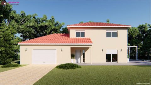 New house construction project. In the town of Sérézin de la Tour, Demeures Rhône Alpes offers you a construction project on a plot of 1070m2. Upstairs house of 90m2 of living space with 4 bedrooms and a large living room + a garage. Construction, Ro...