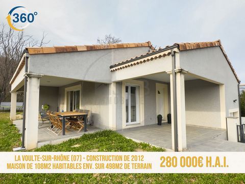 Nouveauté STB Immobilier À La Voulte-sur-Rhône, dans un quartier résidentiel Nous vous proposons cette maison édifiée en auto-construction en 2012. Vous disposerez d'une pièce de vie de 44m2 environ avec cuisine ouverte et accès à la terrasse couvert...