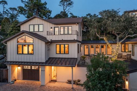 Located on a quiet street just a few blocks from downtown Carmel's incredible selection of restaurants, shops, and galleries, this impressive oceanview property constructed in 2018 provides space, style, and luxurious living with easy access to Carme...