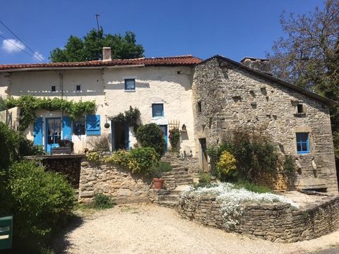 Charming bijoux french house with loads of original features. three bedrooms, two bathrooms. Balcony overlooking the beautiful valley down to the Charente river. The house has had a new roof 2023.The property has an attached tower, three floors that ...