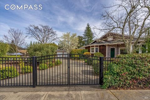 Gated Calistoga 3 bedroom 2 bath main residence with 1 bedroom 1 bath second unit/guest house. Heated pool, personal spa, city water and an irrigation well with 5000 gal holding tank. Main residence is approximately 2440 sq ft with 540 sq ft second u...