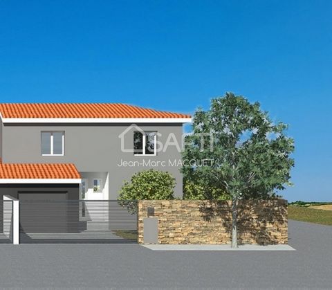 maison R+1 de 95 m² Habitable 3 chambres avec garage sur un terrain de 250 m² en cours de construction