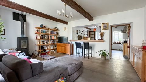 Caderousse, 5 minutes from the A7/A9 interchange, 25 minutes from Avignon TGV station. We fell in love with this atypical village house, restored with taste and authenticity. It offers you on the ground floor a beautiful living room with wood stove o...
