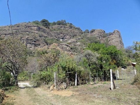 Land in Tepoztlán on the road to Santo Domingo Ocotitlan. Access to services (electricity, telephone, internet). Water intake can be arranged.   Assignment of Rights. Documentation in order. COME TO US! MAKE AN APPOINTMENT AND WE WILL BE HAPPY TO ASS...