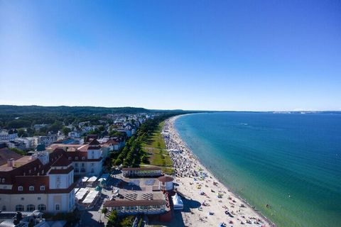 Comfortable holiday apartment, underground parking, elevator, sauna, south-facing balcony, 2 bedrooms. The APART holiday apartment is located at Margaretenstrasse 13 in the heart of the Baltic Sea resort of Binz on Rügen. It is comfortable, modern an...