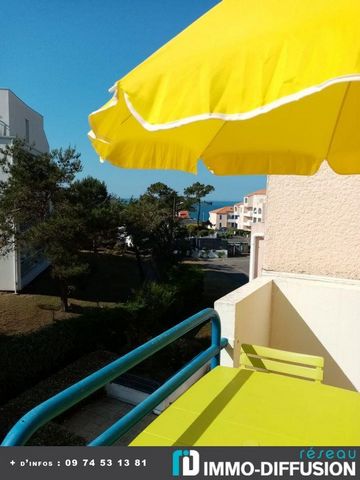 Fiche N°Id-LGB167924: Les sables d'olonne, Sektor Pironnière, 2 Zimmer t2 Meerblick großer Balkon von ca. 23 m2 inklusive 2 Zimmer inklusive 1 Schlafzimmer + Balkon von 4 m2 - Aussicht: Meerblick - Bau 1986 Residenz - Zusatzausstattung: Balkon - - He...