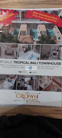 KOH SAMUI THAILAND: Property on the beach, sold in pre-construction, from €99,900 (semi-detached villa). Work will begin on April 1, 2024 and be completed 10 months later. Traditional concrete construction with a modern 