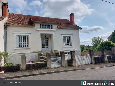 Fiche N°Id-LGB164838: Boussac, secteur Centre ville, Дом около 115 м2, состоящий из 6 комнат, включая 3 спальни(ы) + Сад 517 м2 - Вид: Город - Строительные камни - Вспомогательное оборудование: сад - балкон - гараж - погреб - камин - чердак - подвал ...