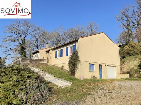 REF. 34583 : 183 600 euros H.A.I, CONFOLENS (16), Nestled on a hill offering a plunging and pleasant view of the surroundings, close to the city center, pretty detached house on semi underground basement with sloping land, all on 3734 m2. Composed on...