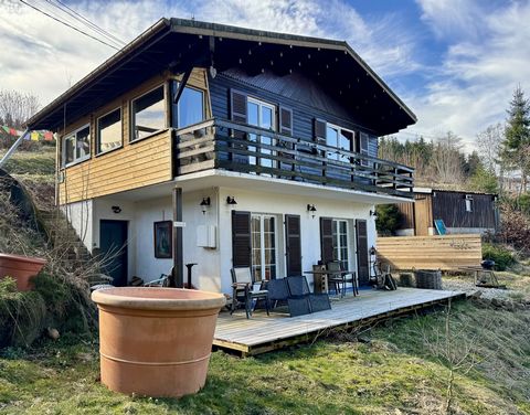 On the heights of xonrupt longemer magnificent chalet composed of two apartments redone in 2021. (Lendable to seasonal rental). On the garden level a T 2 composed of an entrance with laundry area, a kitchen open to the living room (access to terrace ...