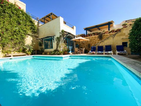 This Charming Farmhouse is situated in Zebbug Gozo close to all amenities and enjoying ample natural light with a sunny courtyard leading to a living room dining room and fully equipped kitchen that open up to a yard with a large pool and BBQ area. O...