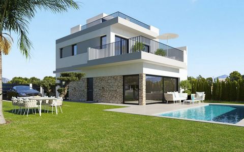 Villas for sale in San Miguel de Salinas, Costa Blanca This exclusive residential complex offers luxury homes with plots of more than 300 m2 and an impressive 8x3.5m pool. Each house has 3 bedrooms, 3 bathrooms, a spacious living-dining room and a fu...