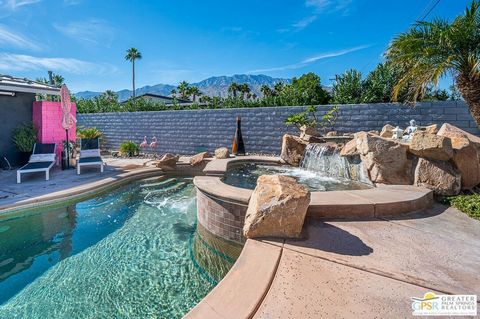 A MUST SEE- El Rancho Vista Estates is a highly sort after Palm Springs neighborhood. This amazing modern home boasts a spacious primary suit with a changing area, and large walk-in closet, 2 guest Bedrooms (one being an en suite), and 4 stunning upg...