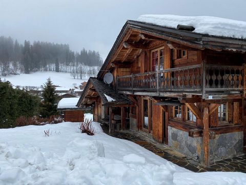 At the entrance to Megève in the Princesse sector, a group of 3 unoverlooked burnt-wood chalets surrounding a summer swimming pool with a large land reserve. Comprising a main chalet with covered garages, 5 bedrooms, spacious living room and open-pla...