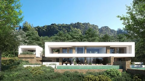 Villa with five bedrooms and spectacular golf views over two levels and a basement in the development, Rocallisa, Ibiza. Villa Type A:  Main access through upper level which features a master suite and two bedrooms. The lower level features a spaciou...