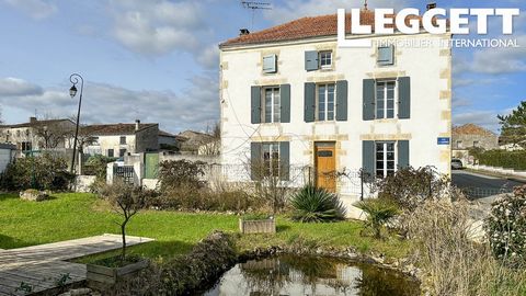 A27110JHI17 - Set in the popular village of Beauvais sur Matha - Large Charentaise style house with garden. In immaculate condition - offering double glazing, fibre internet and mains drains. The house has 2 reception rooms on the ground floor with w...
