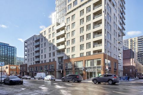 Rental! Rental! Whether it's for you or for an investment; 577 sq. ft. condo, with a modern look in Griffintown.The 21-storey building with remarkably effective insulation and soundproofing. Also note that it is within walking distance of the Old Por...