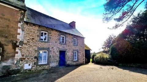 CÔTES D'ARMOR Near Plémet Charming, semi-detached stone house with recently renewed slate roof, large garden and separate building which can be used as a studio or additional accommodation, also with a recent slate roof. Both buildings have a view of...