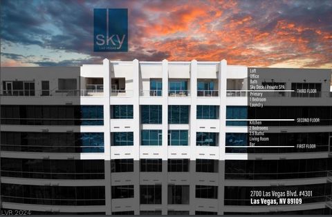Presenting SkySuite #1, the crown jewel of Sky Condos on the world-famous Las Vegas strip. Immerse yourself in this luxury corner-unit, 3-story penthouse with top-of-the-line finishes and exceptional views second to none. Sky-high windows soar above ...