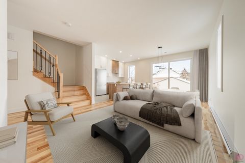 Discover this stunning townhouse built in 2025, located in a highly sought-after area of Saint-Hubert. Thoughtfully designed with high-quality materials, it offers a modern and inviting living space. You'll love the hardwood floors on the main and up...