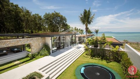 Set along the pristine shores of Laem Sor Beach, on Koh Samui’s serene southwest coast, this villa redefines beachfront living. A true architectural gem, this property is a harmonious blend of tropical elegance and modern luxury, offering breathtakin...