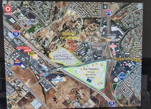 Great development and investor opportunity. A prime location surrounded by ongoing multi family, medical offices and shopping center projects. Located in the heart of Golden Triangle, between Freeway I-15 and 215 in Temecula Valley. Also located cent...