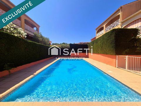 CENTRE -VILLE A PIED, bel appartement T2 de 37m2 avec terrasse couverte de 9m2 et parking privatif dans une résidence sécurisée avec piscine - LA CROIX VALMER