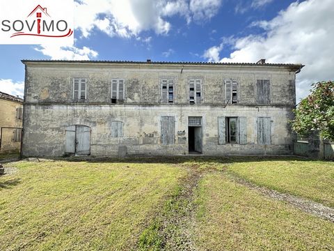 REF. 34496: 254 400 euros HAI, LA BROUSSE (17), 12 kms from St Jean d'Angély with all shops, great potential for various projects, authentic wine property of the nineteenth century to restore composed of: a Charentaise house, 3 buildings and various ...