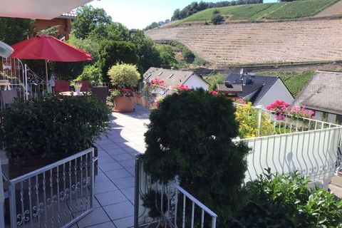 Our holiday apartment is located approx. 1 km from the center of Assmannshausen, in a quiet residential street (dead end). It is located on the mezzanine floor of a single-family house with a separate entrance and an approximately 35 square meter ter...