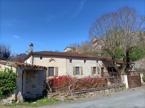 In the heart of Occitania, in the Pays de Vaour, on the edge of the forest of Grésigne, stone house from 1848 with barn dating from 1723 (renovated roof) located in the heart of the old medieval village of MILHARS. The charm, the location, the view a...