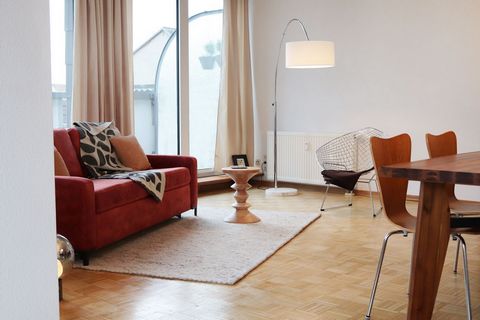 Spacious studio maisonette apartment near the water, with gallery, balcony and magnificent view over the roofs of Strausberg city center. | JWD apartments by reoh —> 20/7 self check-in without waiting times —> Incl. service fee, additional costs, ins...
