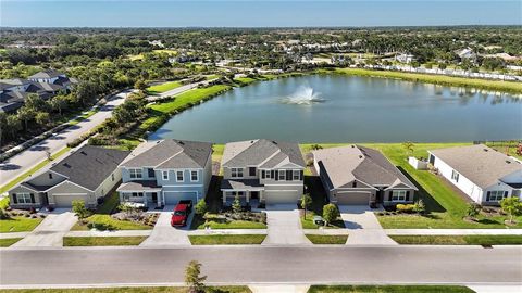 Discover modern living in the newly constructed home in Promenade Estates in Palmer Ranch, completed in 2023 (This property has never been lived in before). This pristine property features a serene pond view with a pond fountain, perfect for tranquil...
