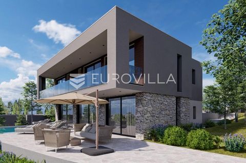 Vinišće, a modern building under construction, located on a plot of 584 m2. Divided into two floors. The ground floor is divided into a spacious living room, a kitchen with a dining room, a bedroom with an attached bathroom, and a storage room. On th...