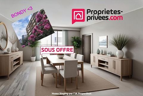 EXCLUSIVITE ***BONDY CENTRE- JULES GUESDE - Proche Gare RER (2 stations de métro prévues dans les années à venir) Propriétés Privées vous propose ce charmant appartement spacieux pour 59 M² et 3 pièces comprenant un séduisant et vaste séjour home sta...