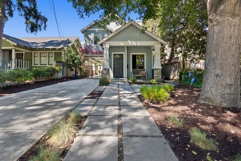 This exceptional multi-level custom craftsman home in Willow Glen leaves no stone unturned when it comes to stunning architectural details and maximizing indoor/outdoor California living. With the interior hallway and exterior loggia running front-to...