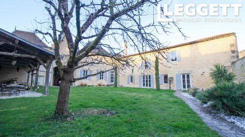 A26853CPI17 - This spacious 5 bedroom house just minutes walk to the popular shops, restaurants and twice weekly market of St Jean D'Angely, (Future thermal spa town) has been restored combining the practicalities of modern living (double glazed, Oko...