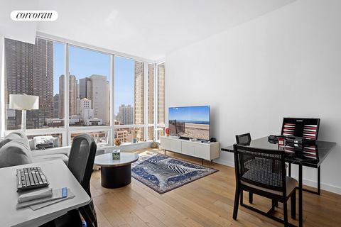 Self use or investment! (Tenant in place till March 2025) Central Location and yet quiet block- Modern 1 Bedroom 1 bathroom on high floor at boutique full service newly built Condo 325 Lexington Ave. An open kitchen/living room plan with floor to cei...