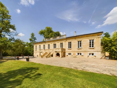 This elegant 10 bedroomed chateau, built around 1750, is south facing, overlooking its own 5 acre park with mature trees just a short drive from the cosmopolitan city of Bordeaux. The chateau has been stylishly renovated. The central entrance hall is...