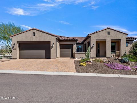 Spectacular mountain views set the tone for this luxurious modern 3,004 sqft home in Trilogy Verde River. Amenities include golf, tennis, pickleball, pools, fitness center, restaurant, and much more. All in a guard gated community. This Orion model h...