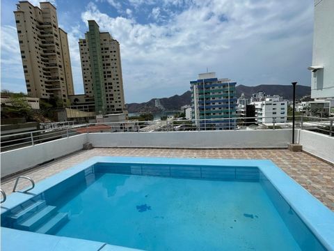 Apartment for sale located 1 block from the sea in Rodadero-Santa Marta, a few steps from places of recreation and recreation for the whole family, Mundo Marino, restaurants, shopping centers, supermarkets, continuous public transportation. The apart...