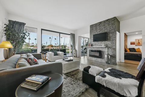 VIEWS!! VIEWS!! VIEWS!! This gorgeous fully furnished home offers the ultimate in desert luxury with amazing double fairway views and elevated location in Rancho Las Palmas. The open-concept 3-bedroom, 2 bath home is an entertainer's dream. The moder...
