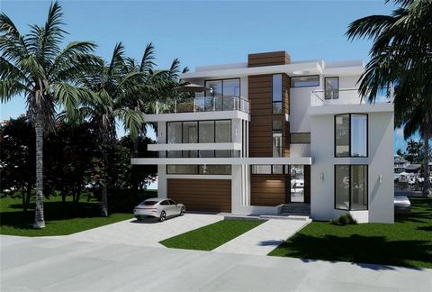 New Construction/Under construction. Contemporary waterfront estate in the heart of exclusive Lauderdale Harbors, Rio Vista. Modern masterpiece by acclaimed architect Robert Tuthill, built by award-winning Jeff Hendricks, this 3-story home has it all...