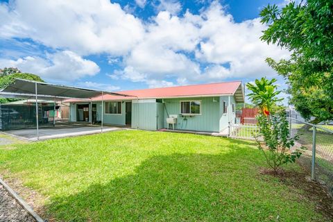 Discover comfort in this meticulously maintained three-bedroom, 2 1/2 bathroom home nestled in the heart of Hilo. Enjoy a spacious fenced yard with generous parking for both vehicles and boats. Abundant storage makes organizing your things worry free...