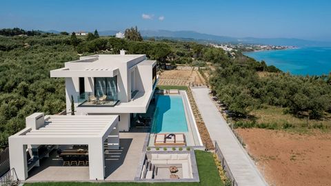 Located in Tragaki. Timeless Elegance with beautiful views, seemingly floating above the ocean, with a 100sqm infinity pool and hot tub looking over the Ionian Sea, this incredible Villa emerges from a Zakynthian cliffside with timeless sea house ele...
