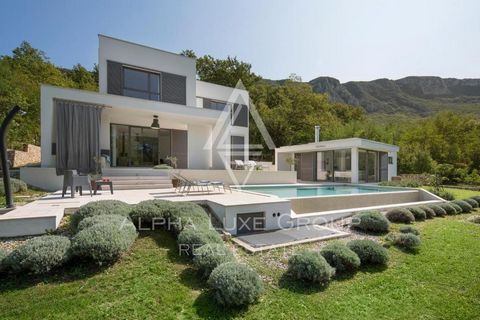 Labin, Istria - Sunlit modern villa with pool on spacious grounds Nestled on a gentle slope in the enchanting region of Labin, along the east coast of Istria, this contemporary villa presents an architectural marvel with its sleek design and open spa...