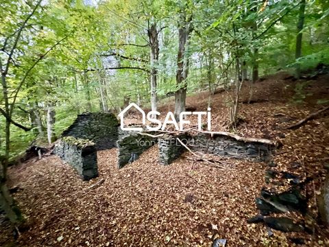 2 km from the track in quad from the center of one of the most beautiful villages in Ariège, 30 minutes from Saint Girons, discover this beautiful registered ruin built in slate stone. It is located in a wood of 9,450 m2 facing south at 1,000m altitu...