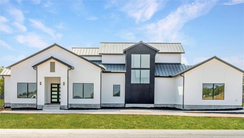 This stunning property is situated on 1.69 Acres near the end of a newly developed cul-de-sac. This beautiful flat lot has a ton of space to make your own. Enter through the oversized custom doors into an open concept space featuring 2 flex rooms on ...