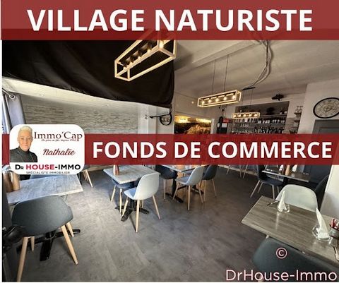 NOUVEAUTE ET EN EXCLUSIVITE PAR L'AGENCE IMMO ' CAP AVEC NATHALIE vous propose ce FONDS d une surface approximative de 85 m2 exploitables dont 16 m2 de cuisine Restaurant au village naturiste avec belle terrasse EXTERIEURE 40 places assises à l' inté...